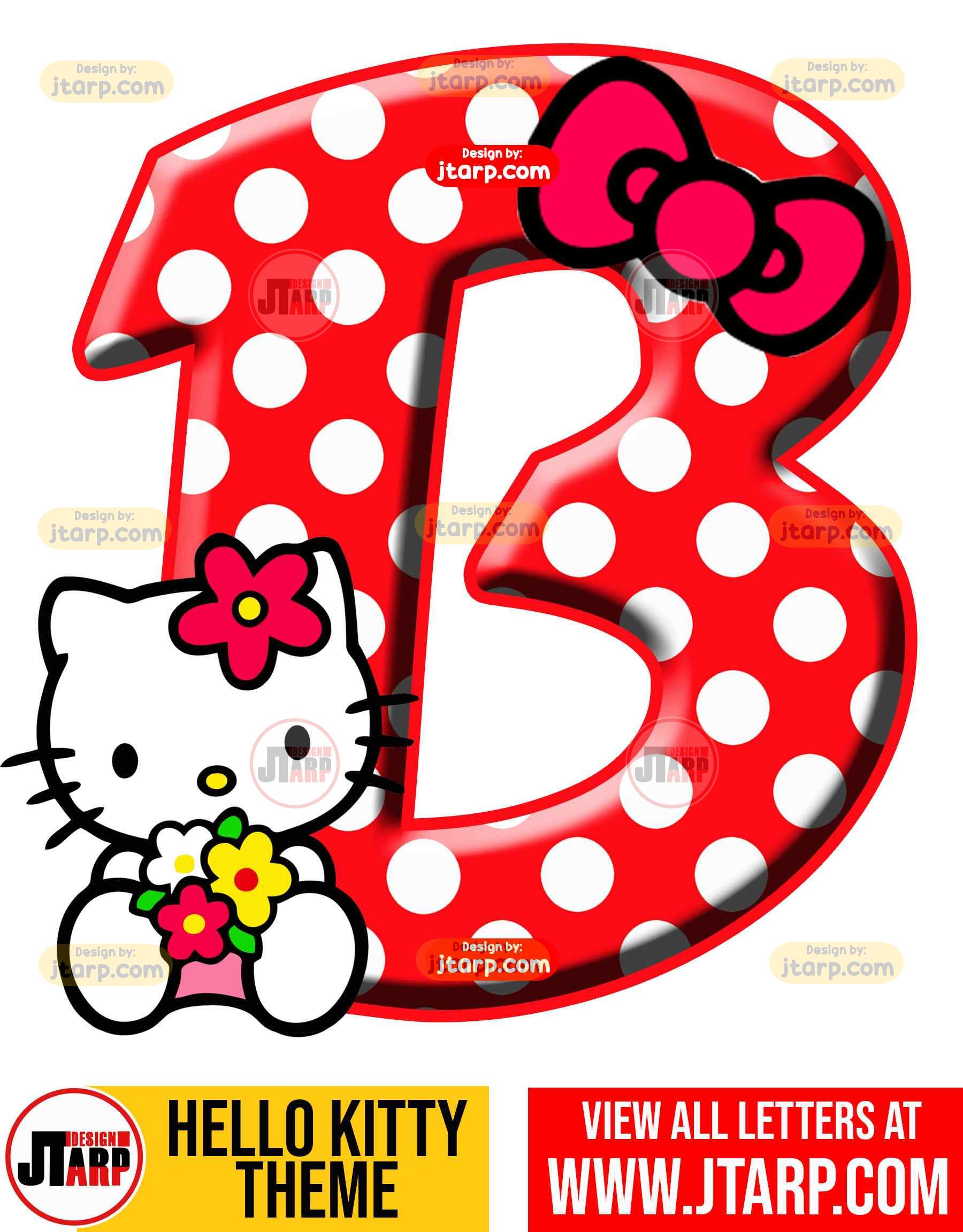 Letter B hello kitty printable letters design