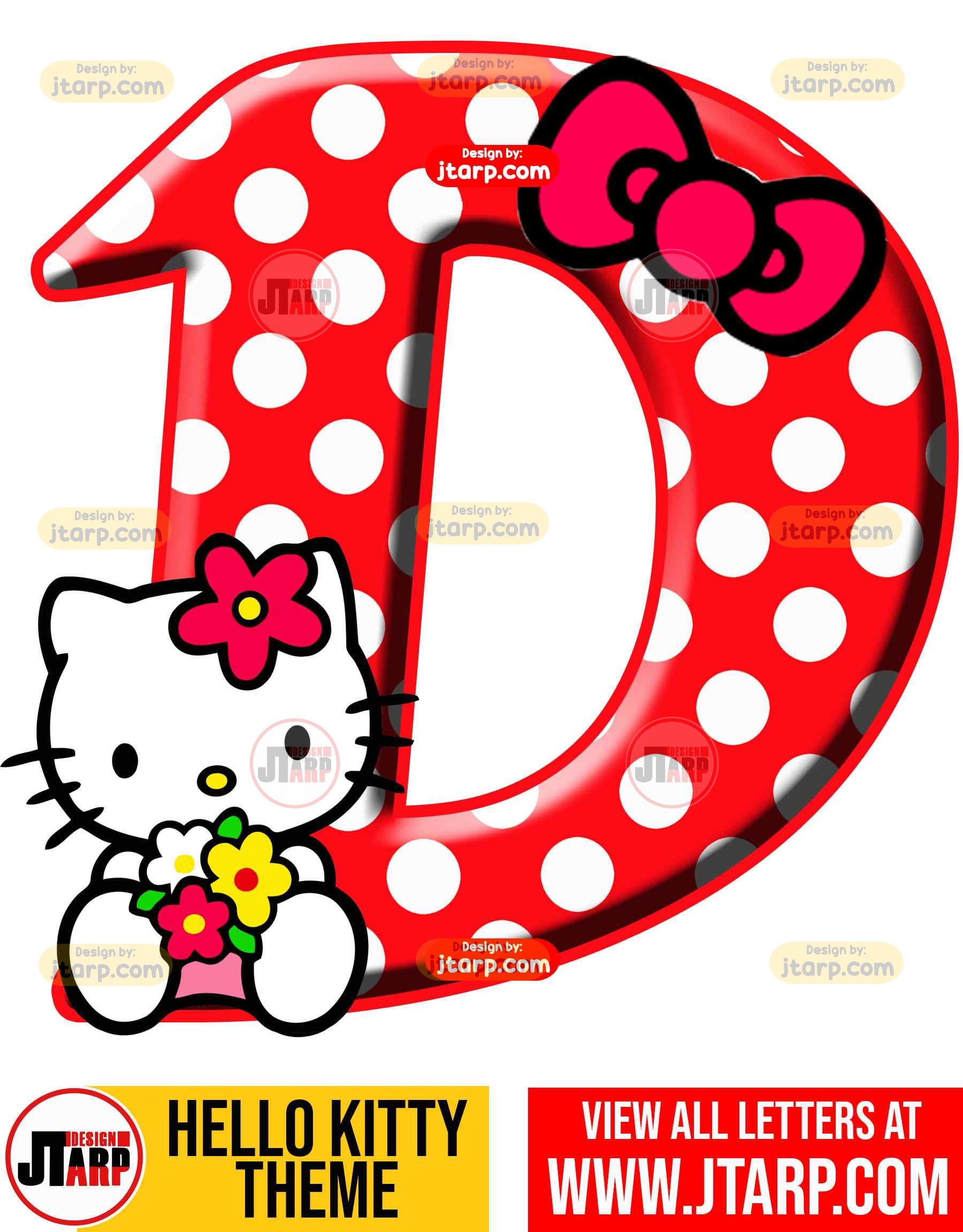 Letter D hello kitty printable letters design