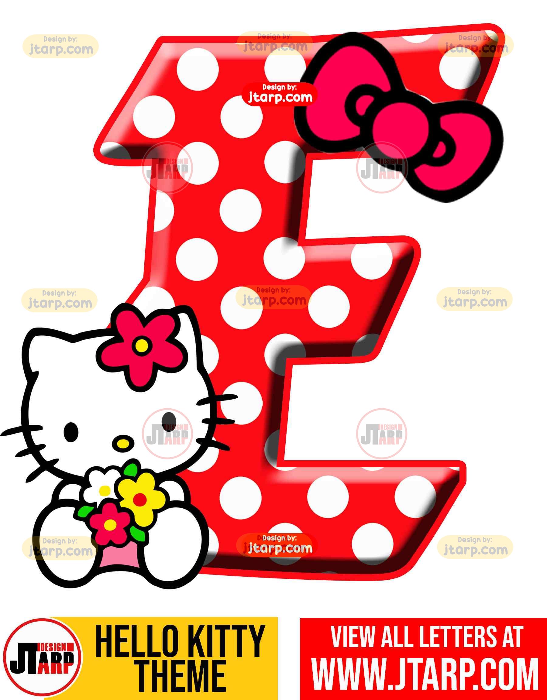 Letter E hello kitty printable letters design