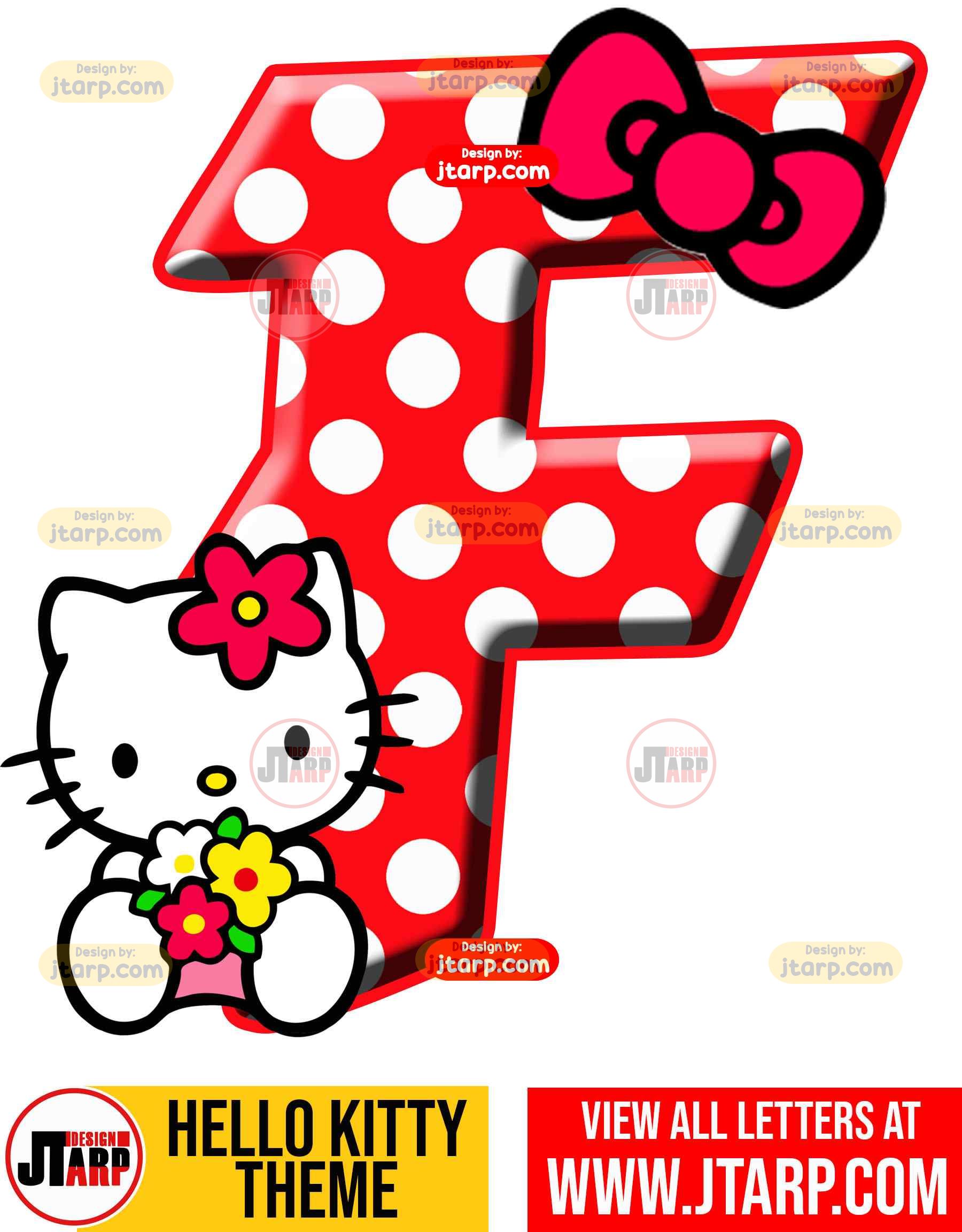 Letter F hello kitty printable letters design