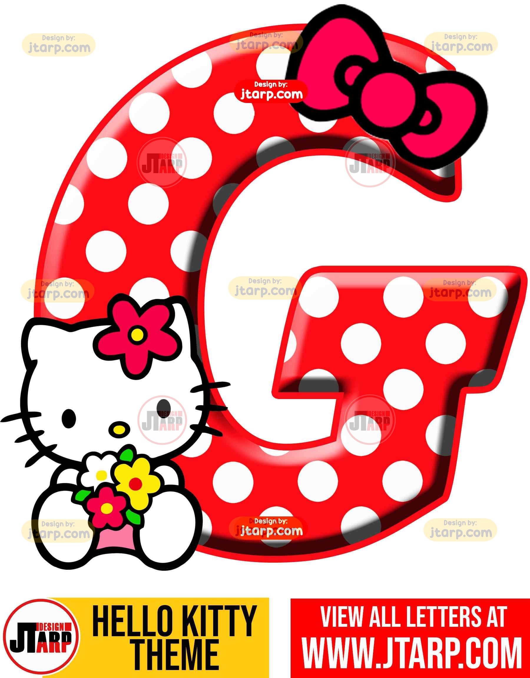 Letter G hello kitty printable letters design