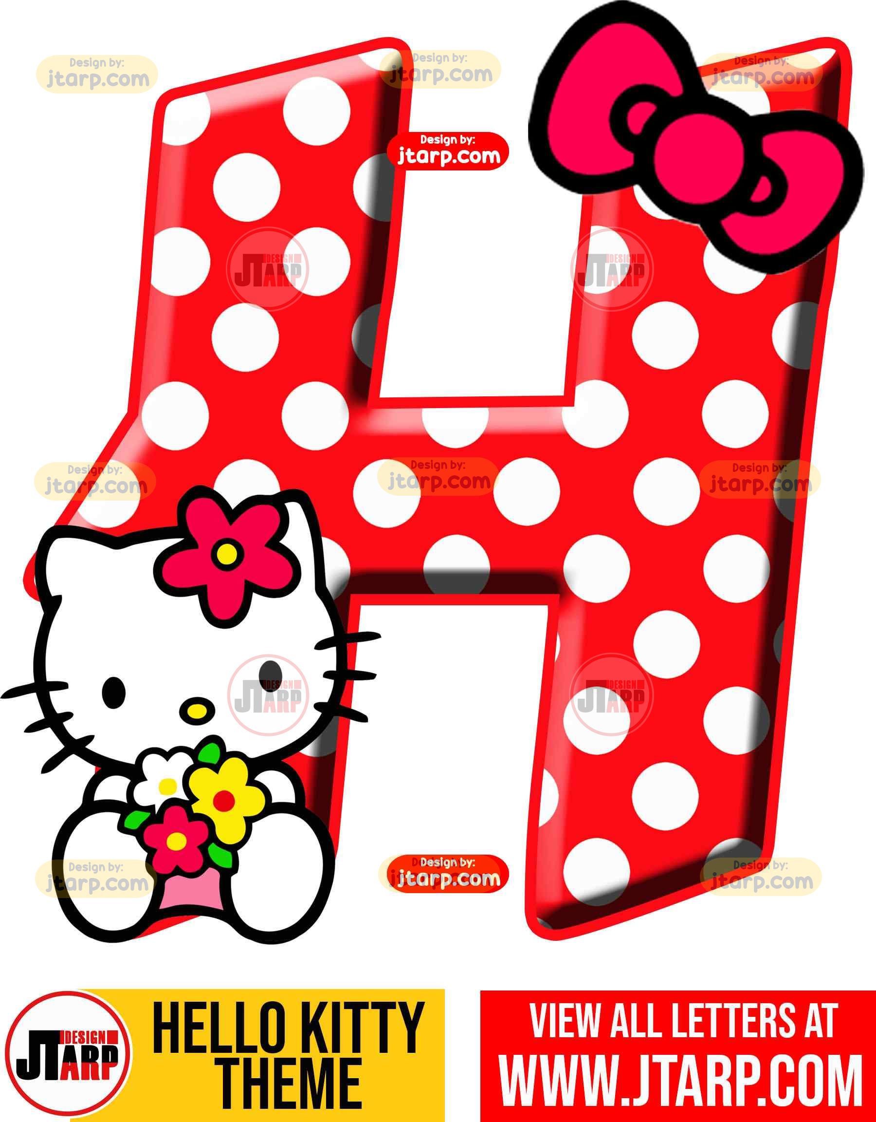 Letter H hello kitty printable letters design