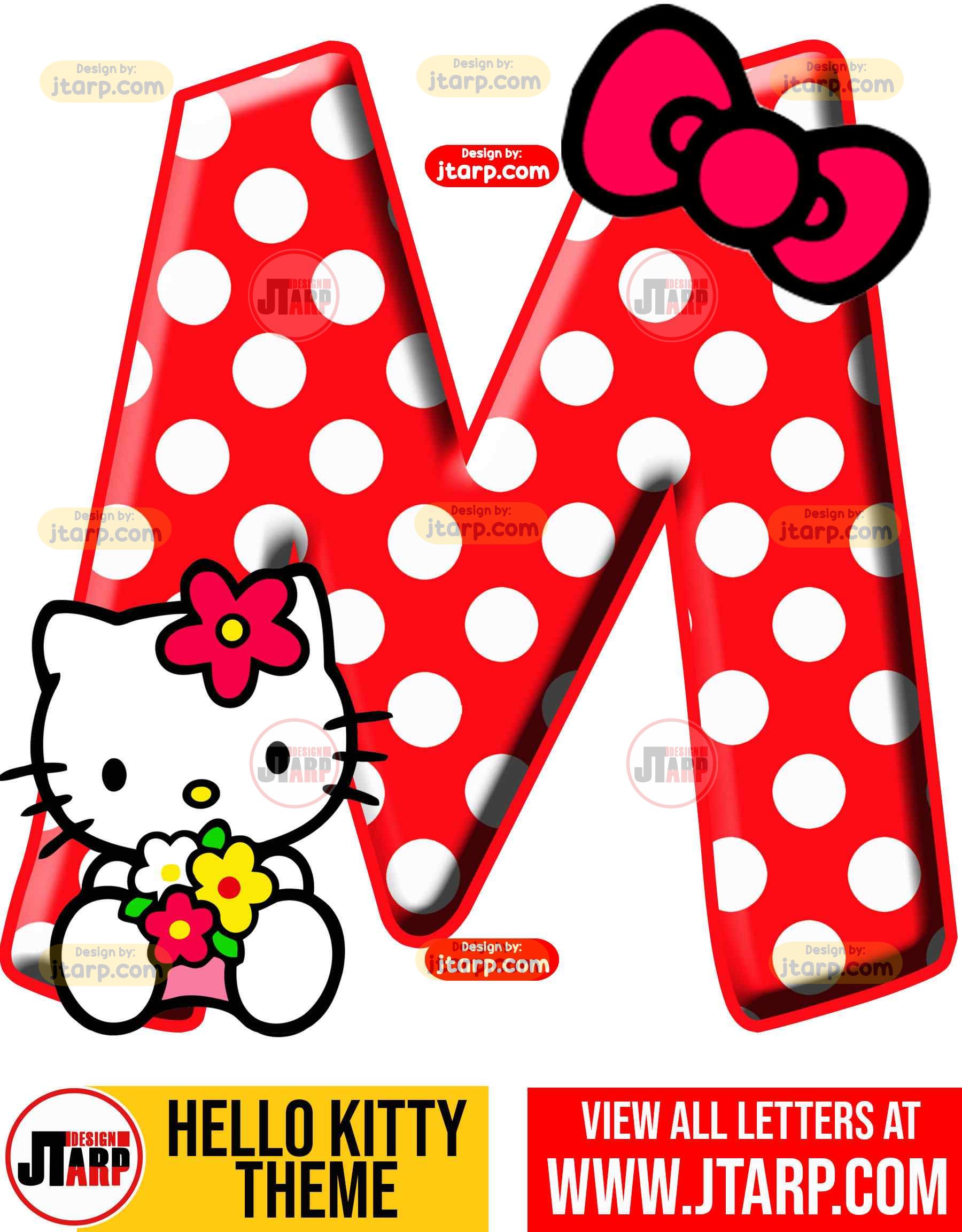 Letter M hello kitty printable letters design