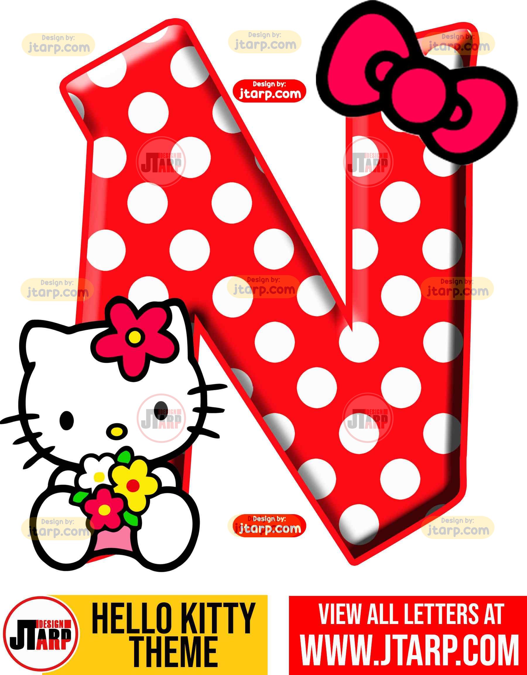 Letter N hello kitty printable letters design