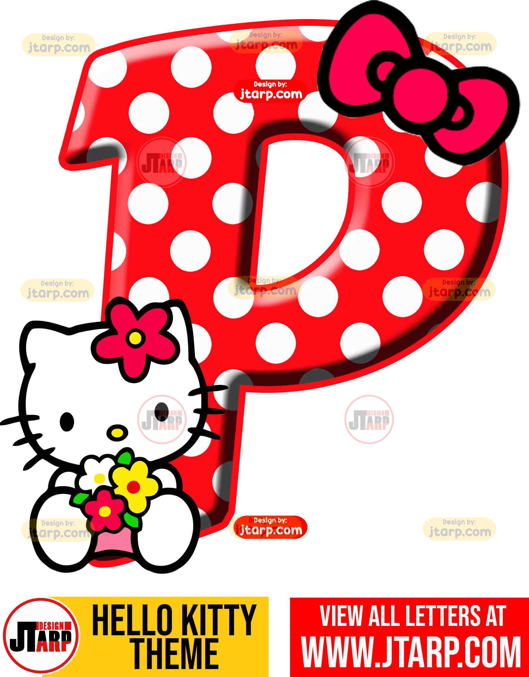 Letter P hello kitty printable letters design