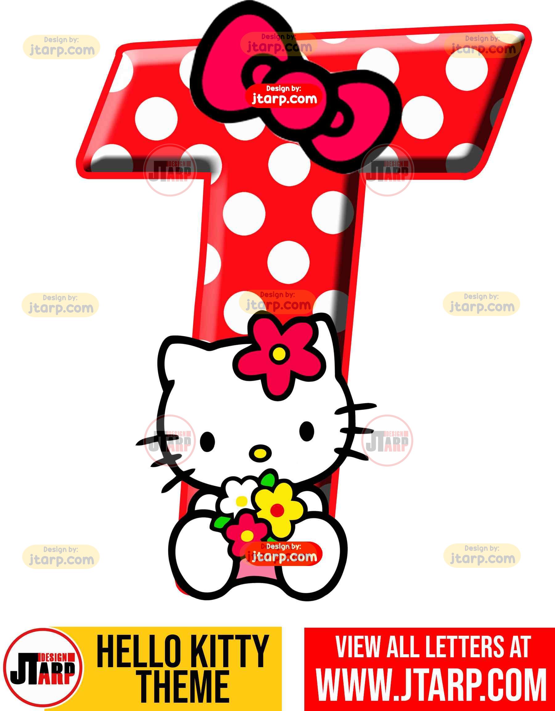 Letter T hello kitty printable letters design