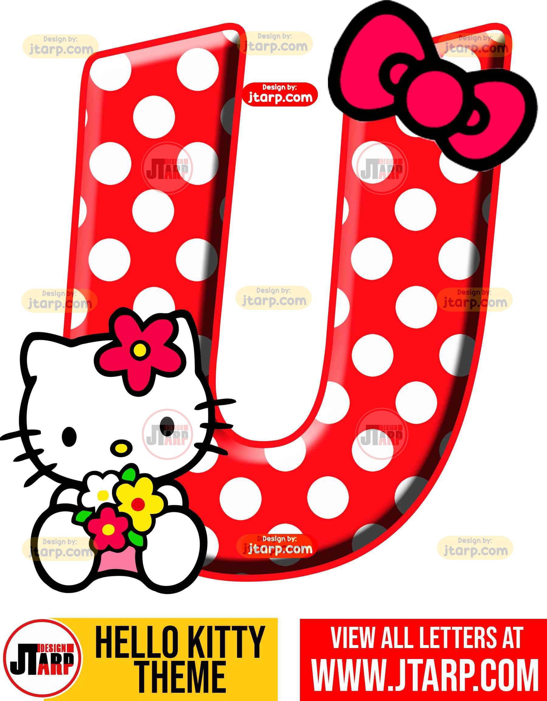 Letter U hello kitty printable letters design