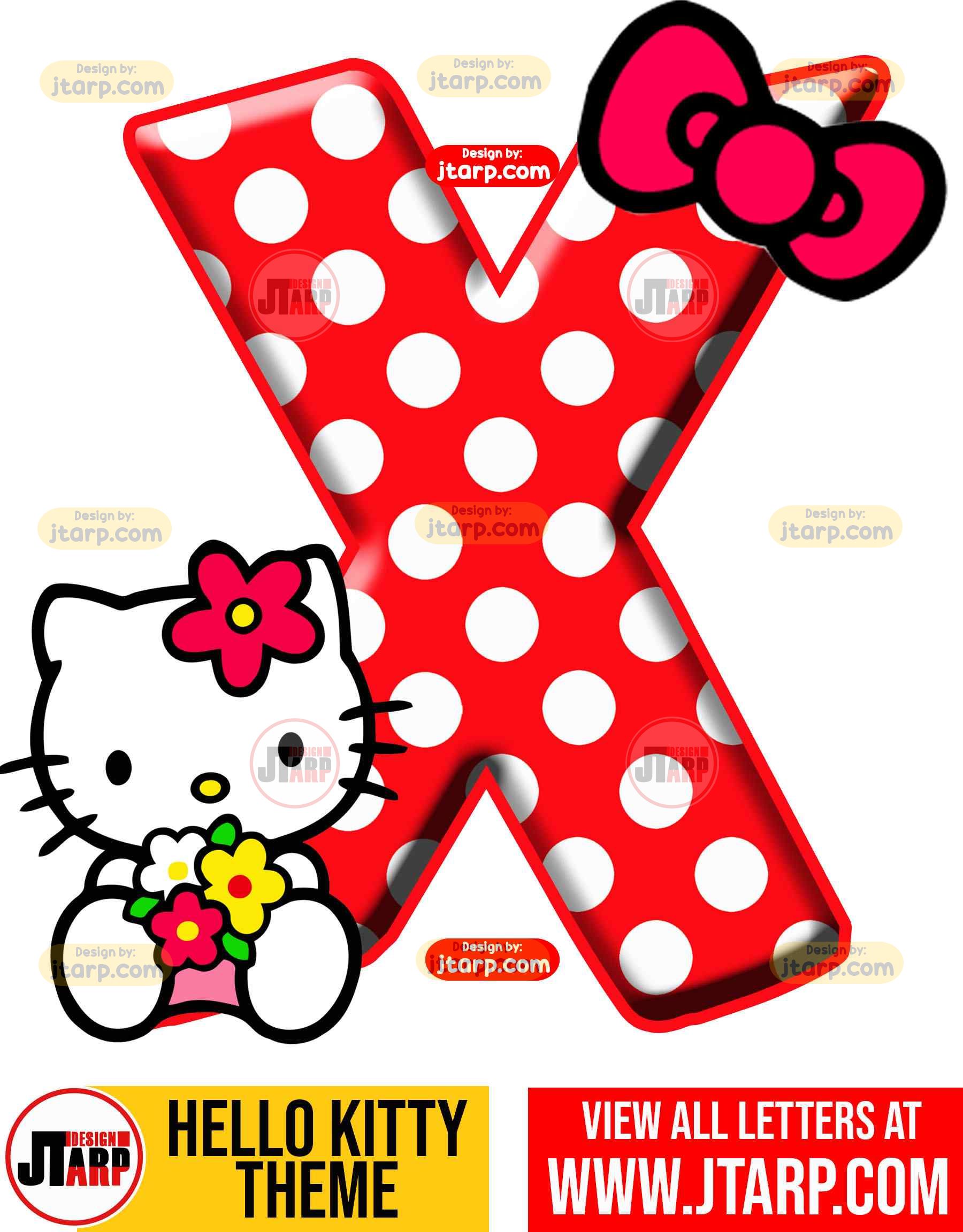 Letter X hello kitty printable letters design
