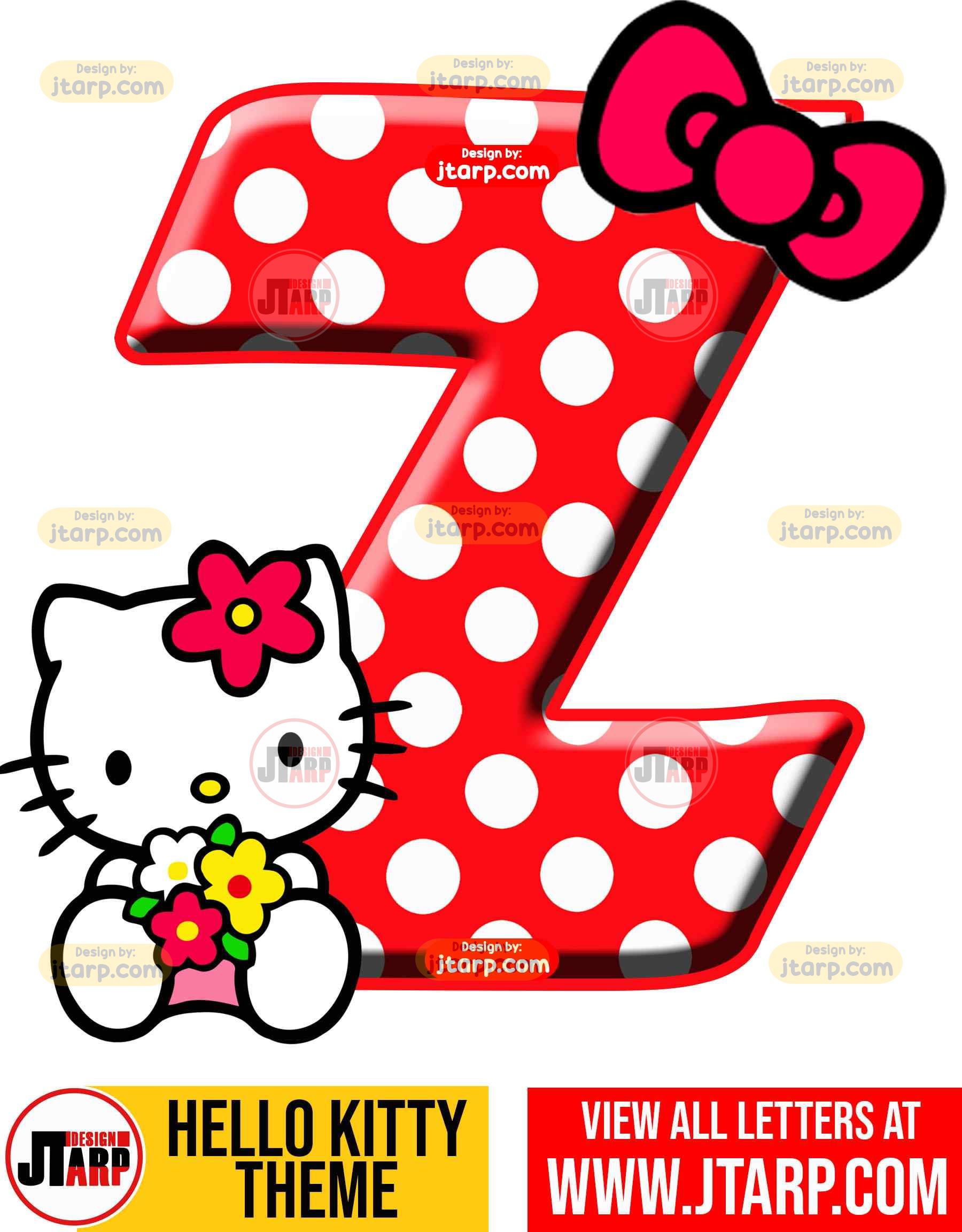 Letter Z hello kitty printable letters design