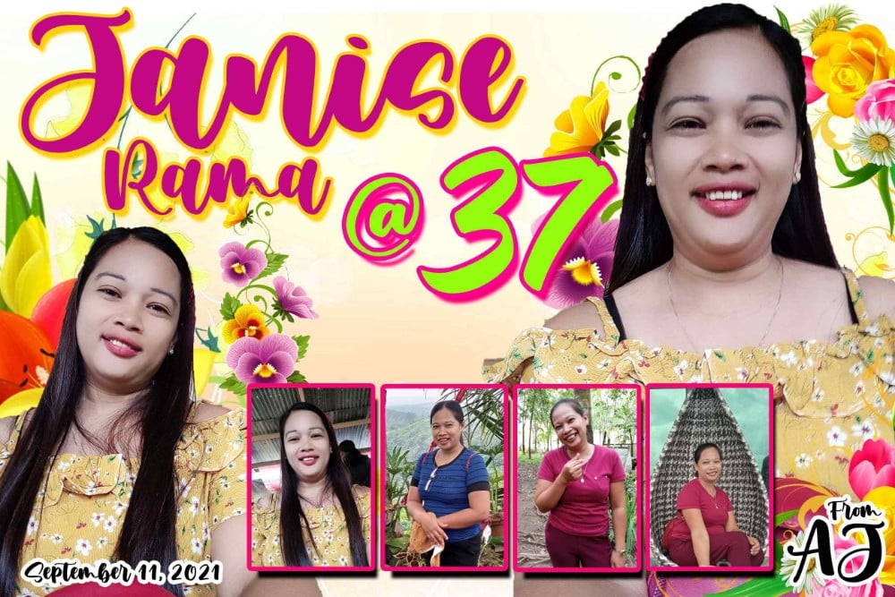 37th Birthday Flower Theme Tarpaulin Layout