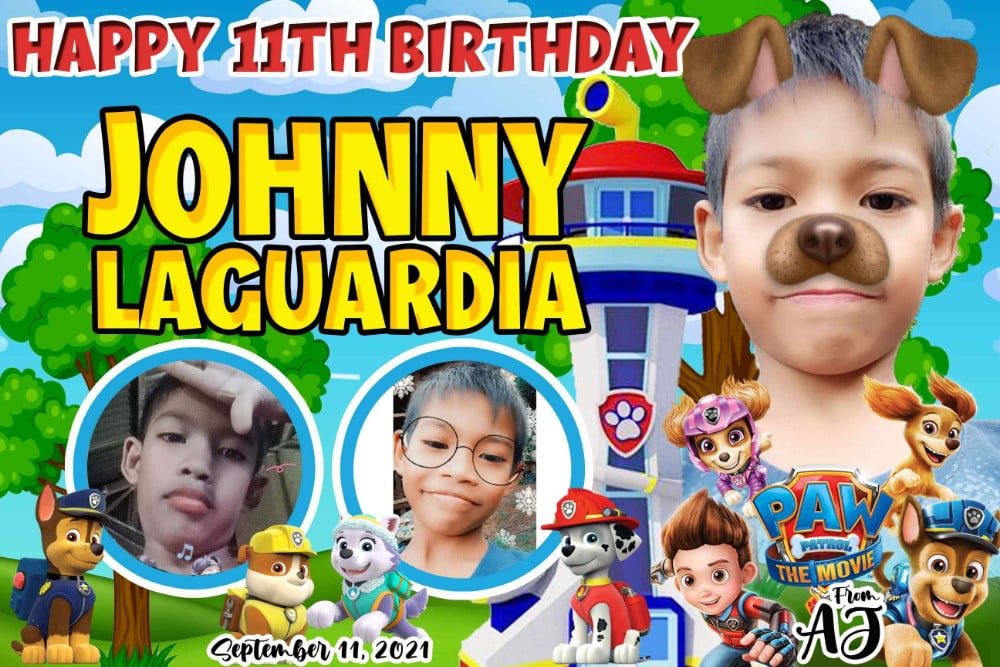 paw patrol tarpaulin design for birthday