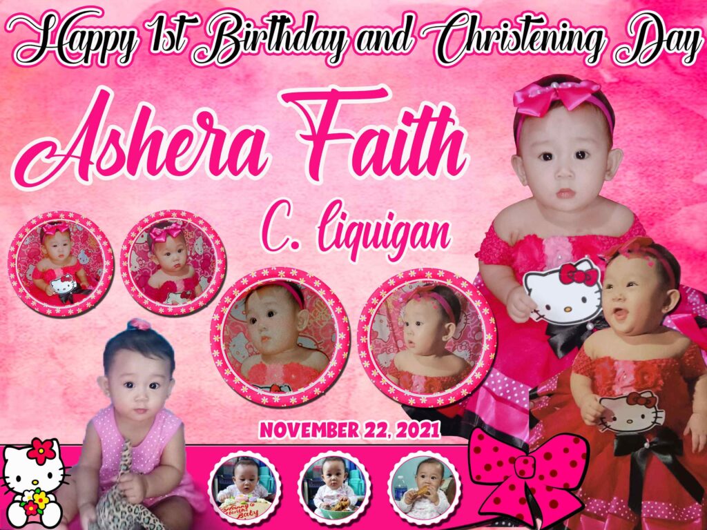 hello kitty tarpulin design for 1st birthday and christening