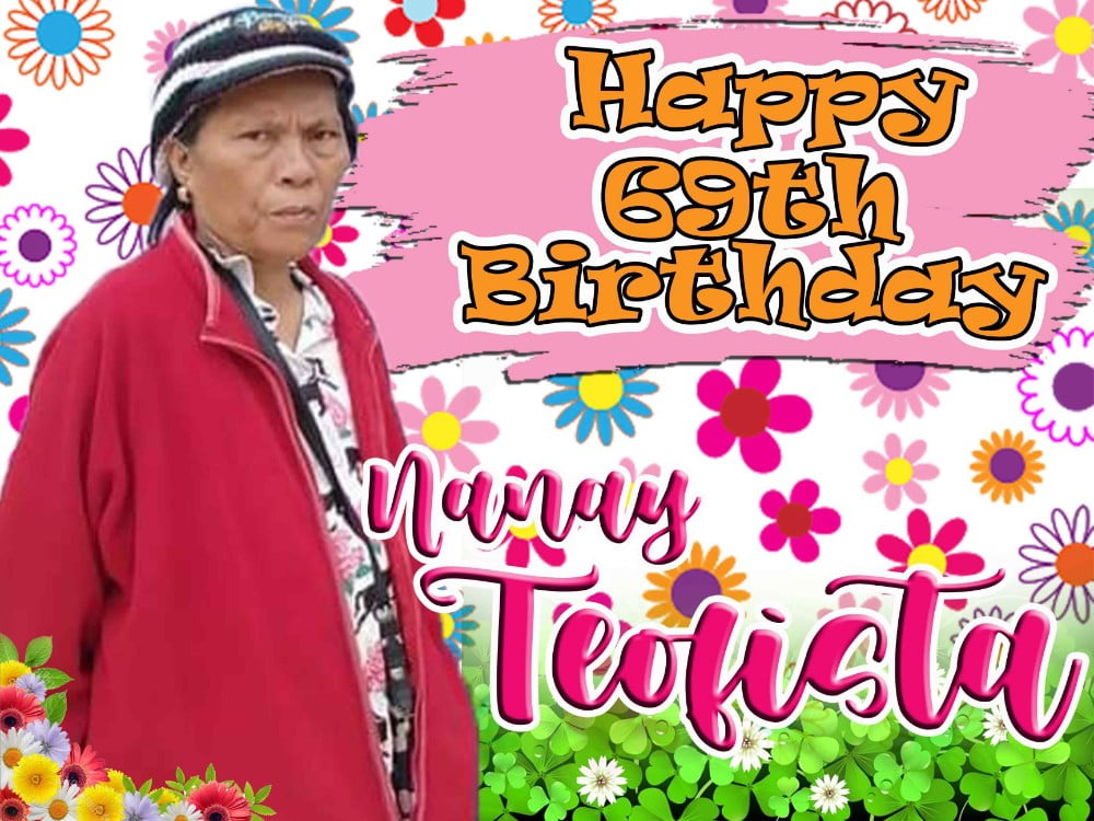 Happy 69th Birthday flower design for tarpaulin