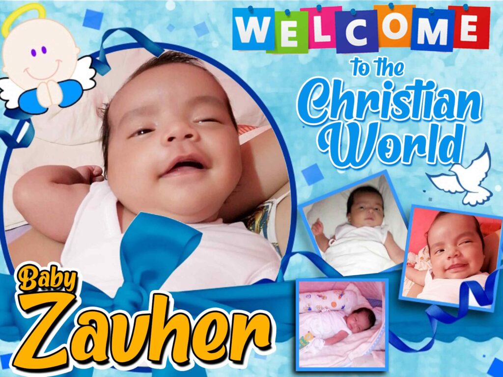 christening tarpaulin design for baby boy