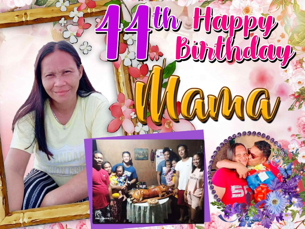 Floral Theme Tarpaulin Template for 44th Birthday