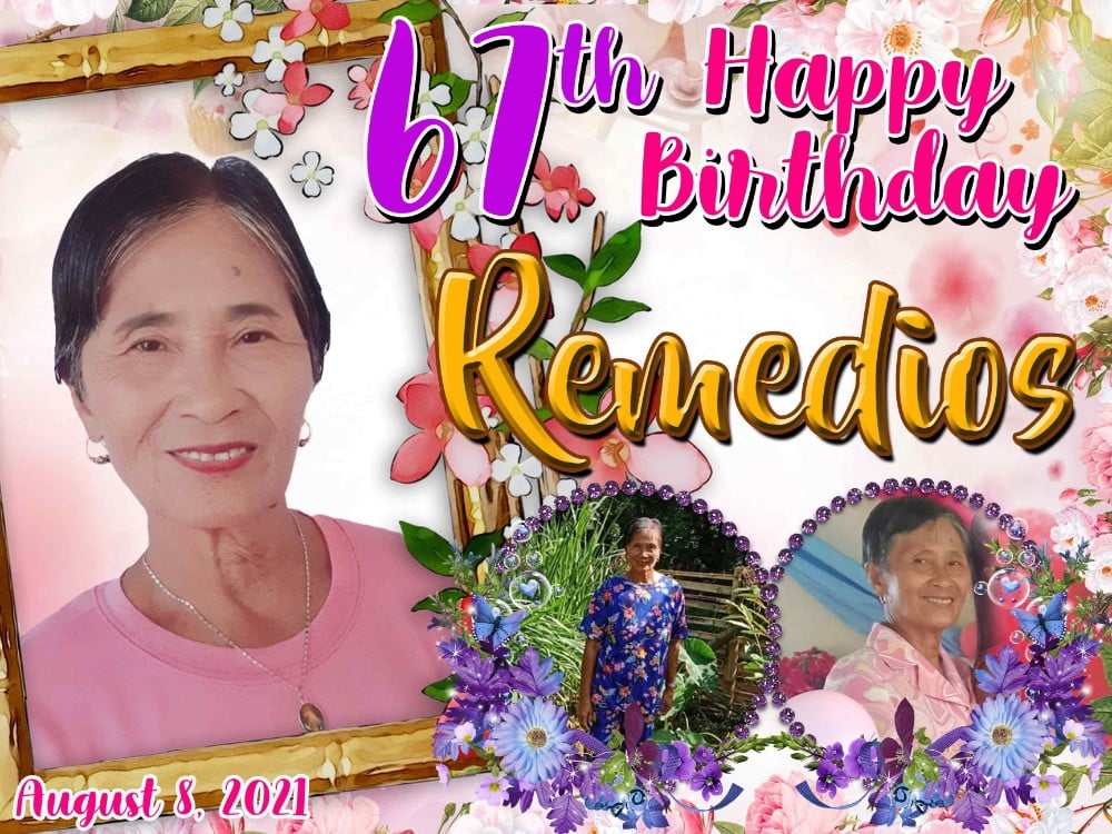 floral theme tarpaulin template free for 67th Birthday