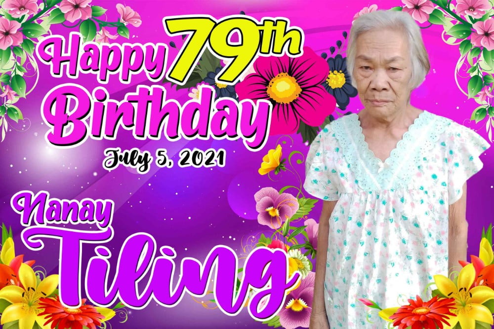 Floral Theme 79th Birthday Tarpaulin Design