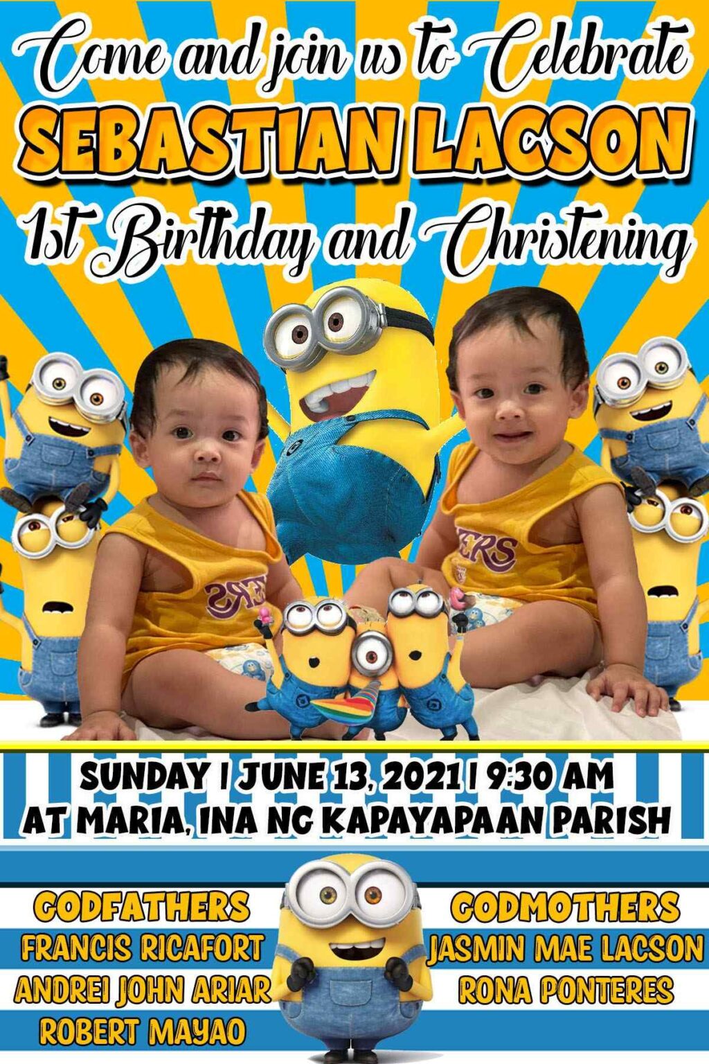 Minions Birthday Theme Tar Yellow Blue Theme