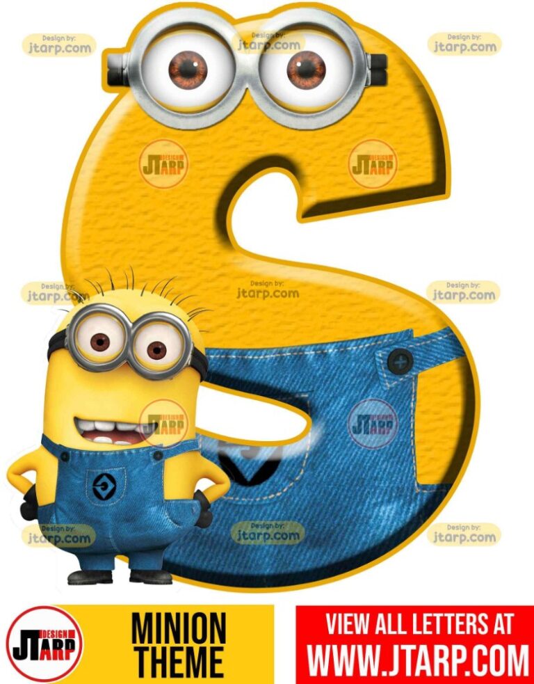 Minion Alphabet Letters 0 to 9