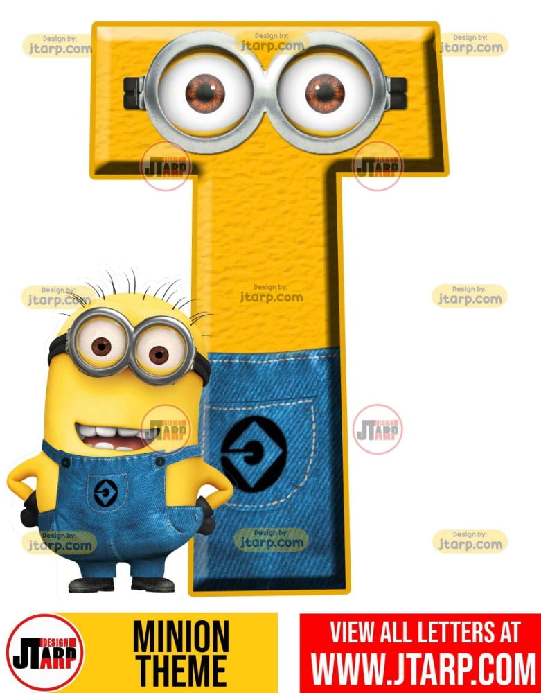 minion printable letter t