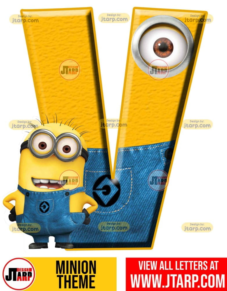 minion printable letter v