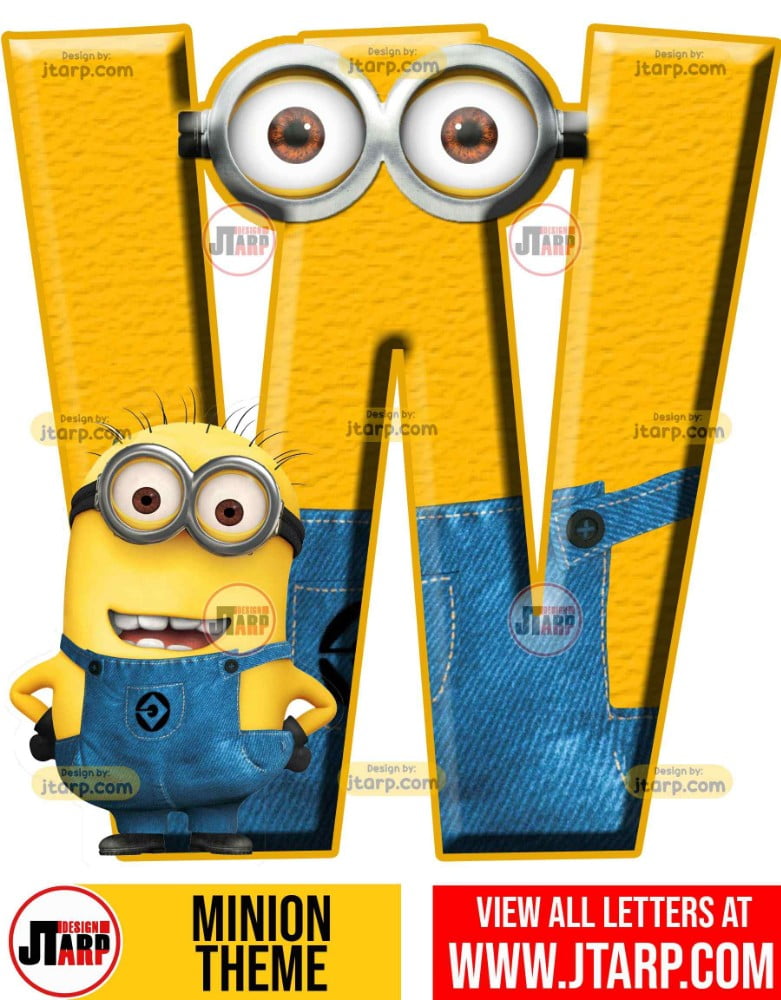 minion printable letter w