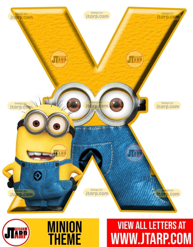 minion printable letter x