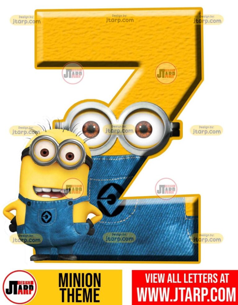 Minion Alphabet Letters 0 to 9