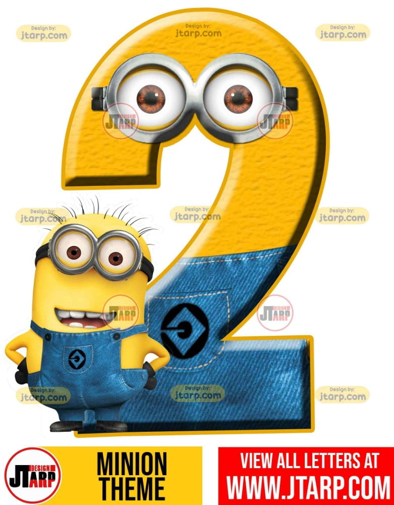 minion printable number 2