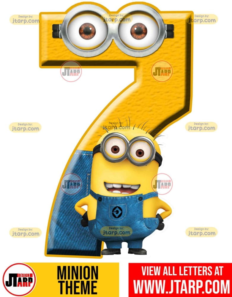 minion printable number 7