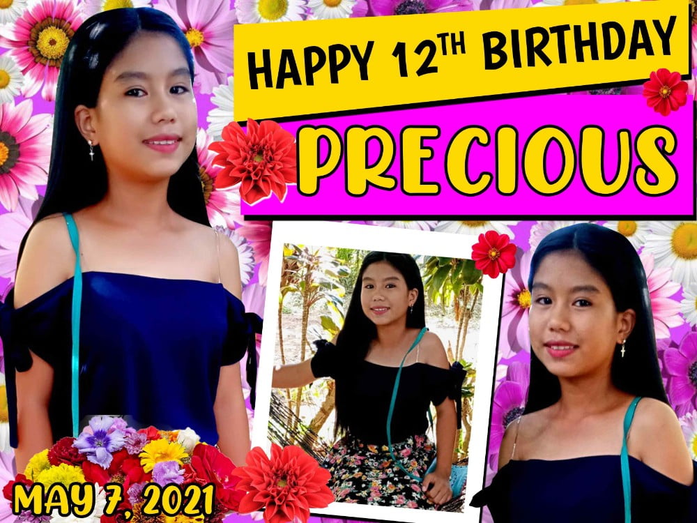 12th birthday flower tarpaulin design