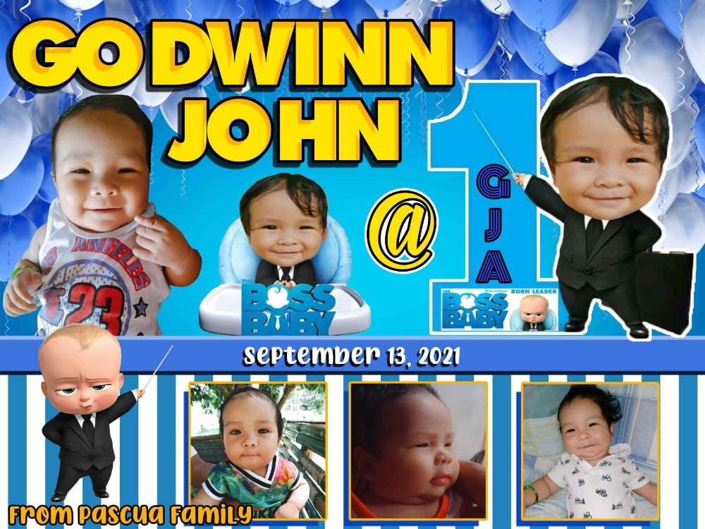 boss baby tarpaulin layout for birthday