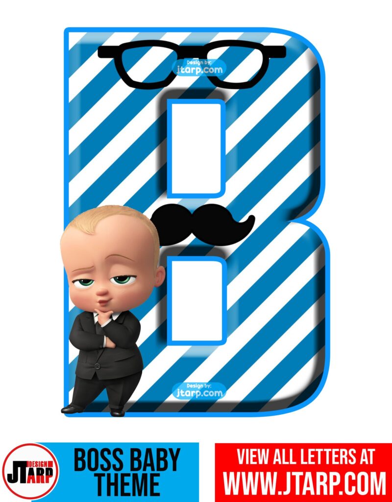 boss baby letter b free printable Boss Baby Alphabet Letters and Numbers