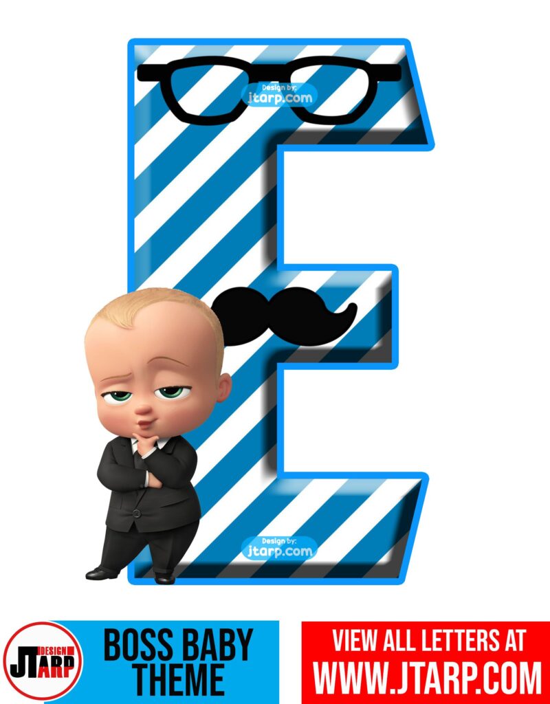 boss baby letter e free printable