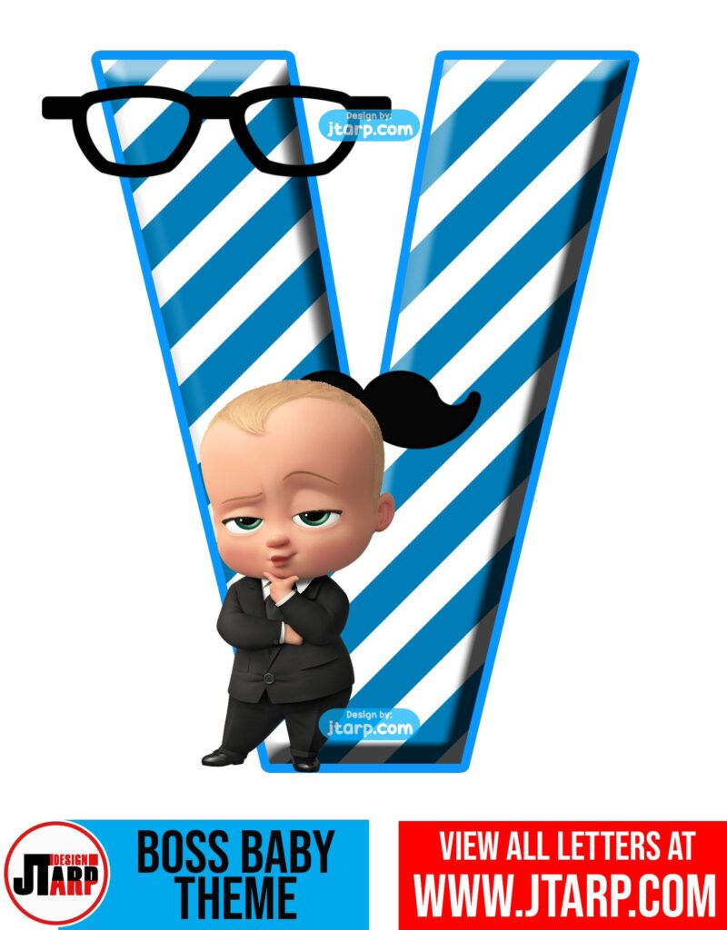 boss baby letter v free printable