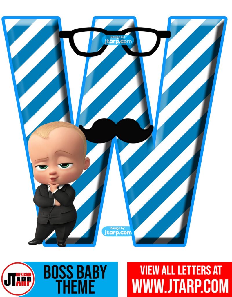 boss baby letter w free printable