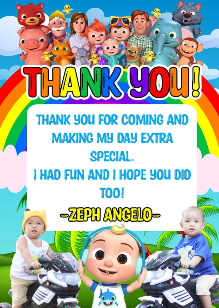 cocomelon thank you card template