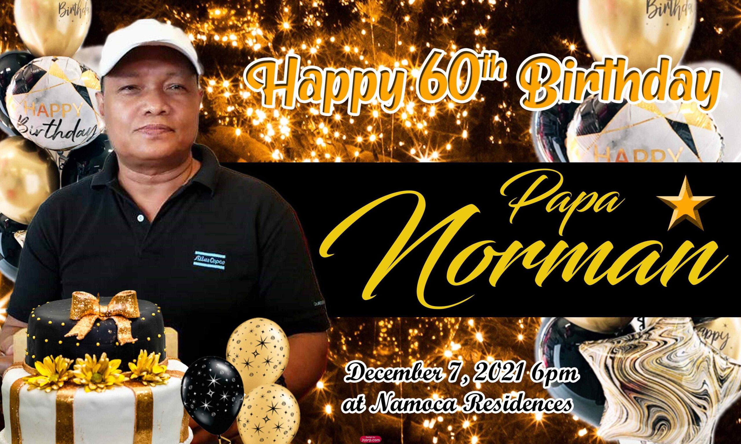 60th Birthday Tarpaulin Layout