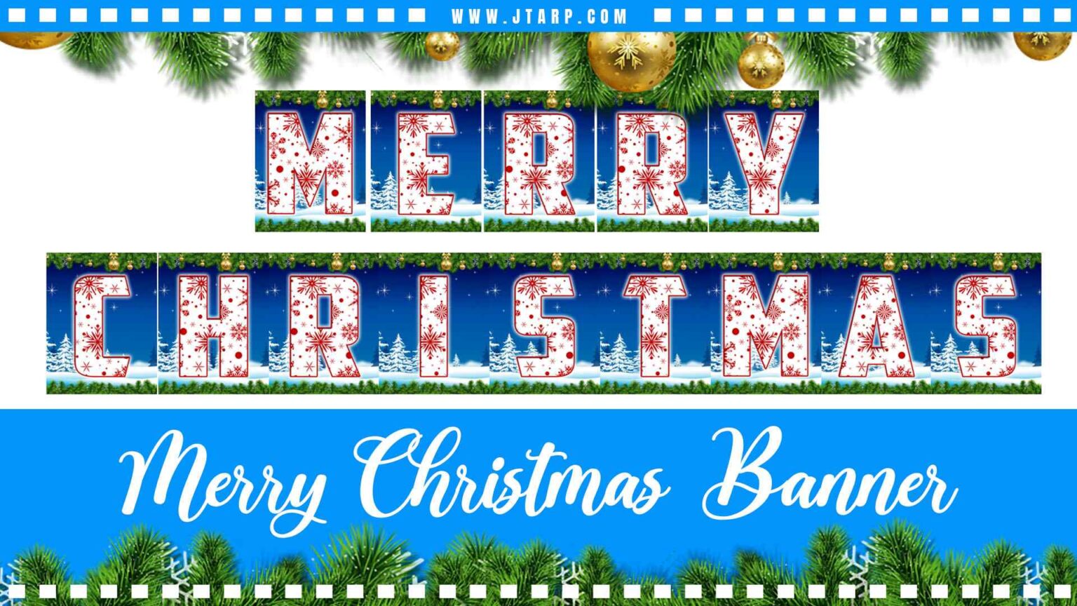 Merry Christmas Printable Banner
