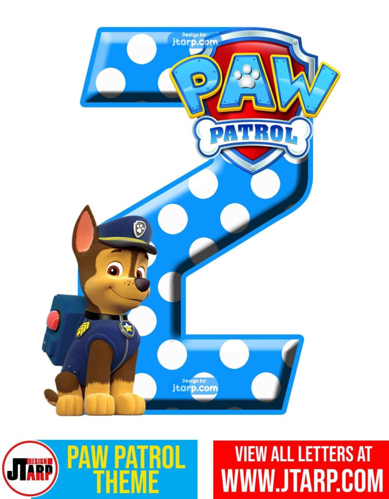 Paw Patrol Printable Number 2