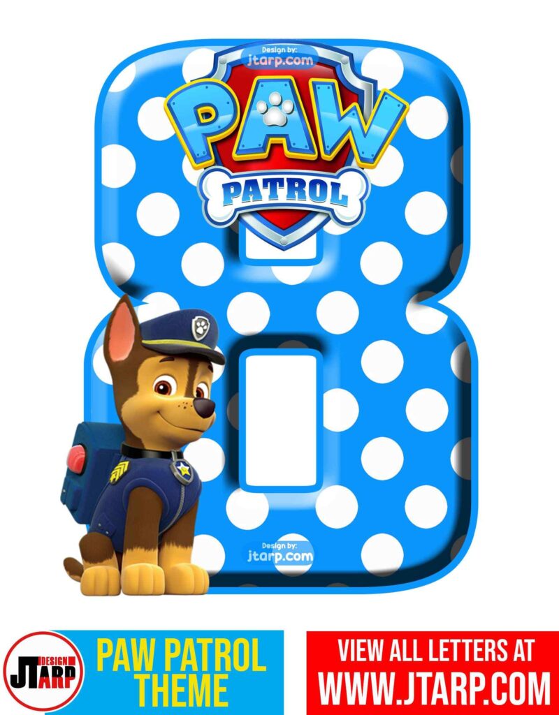 Paw Patrol Printable Number 8