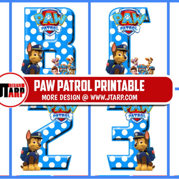 Alphabet Paw Patrol Letters and Numbers Free Printable