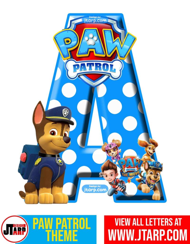 Paw Patrol Printable Letter A