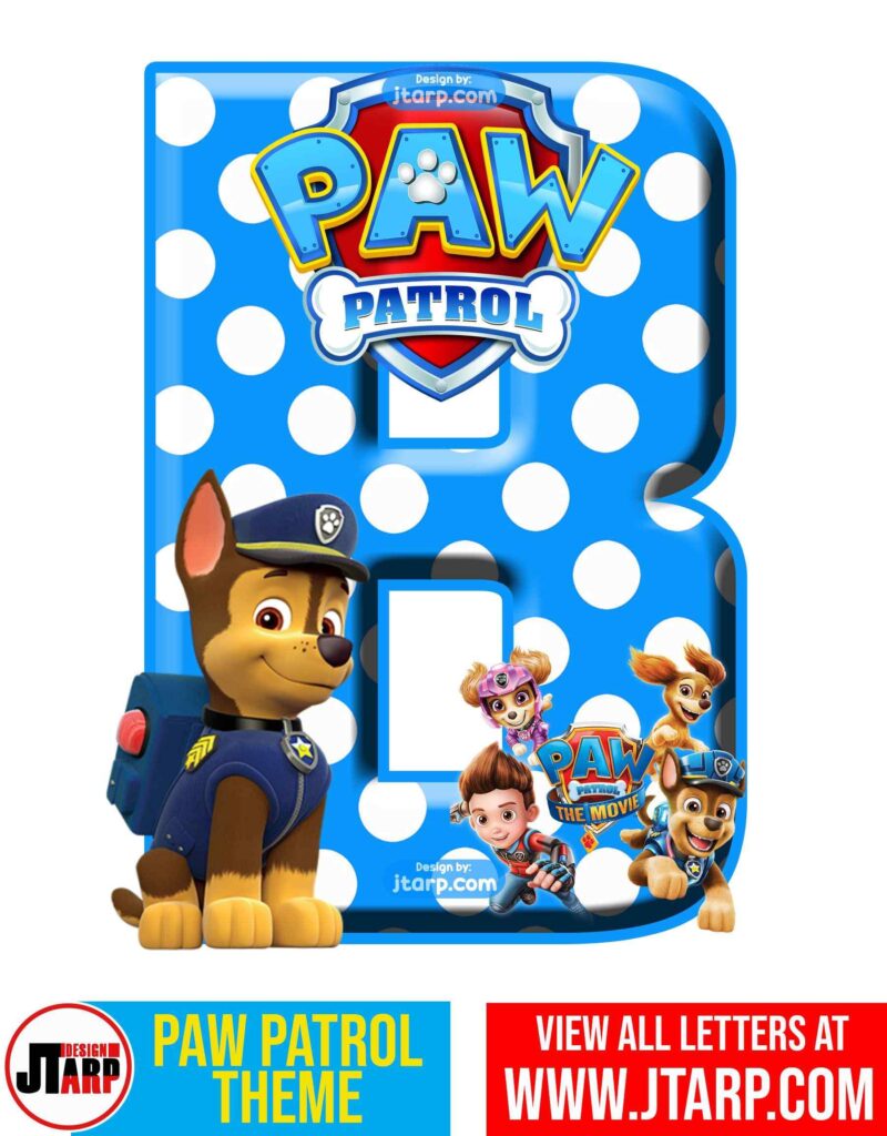 Paw Patrol Printable Letter B