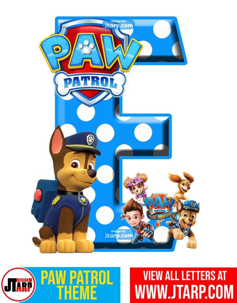 Paw Patrol Printable Letter E