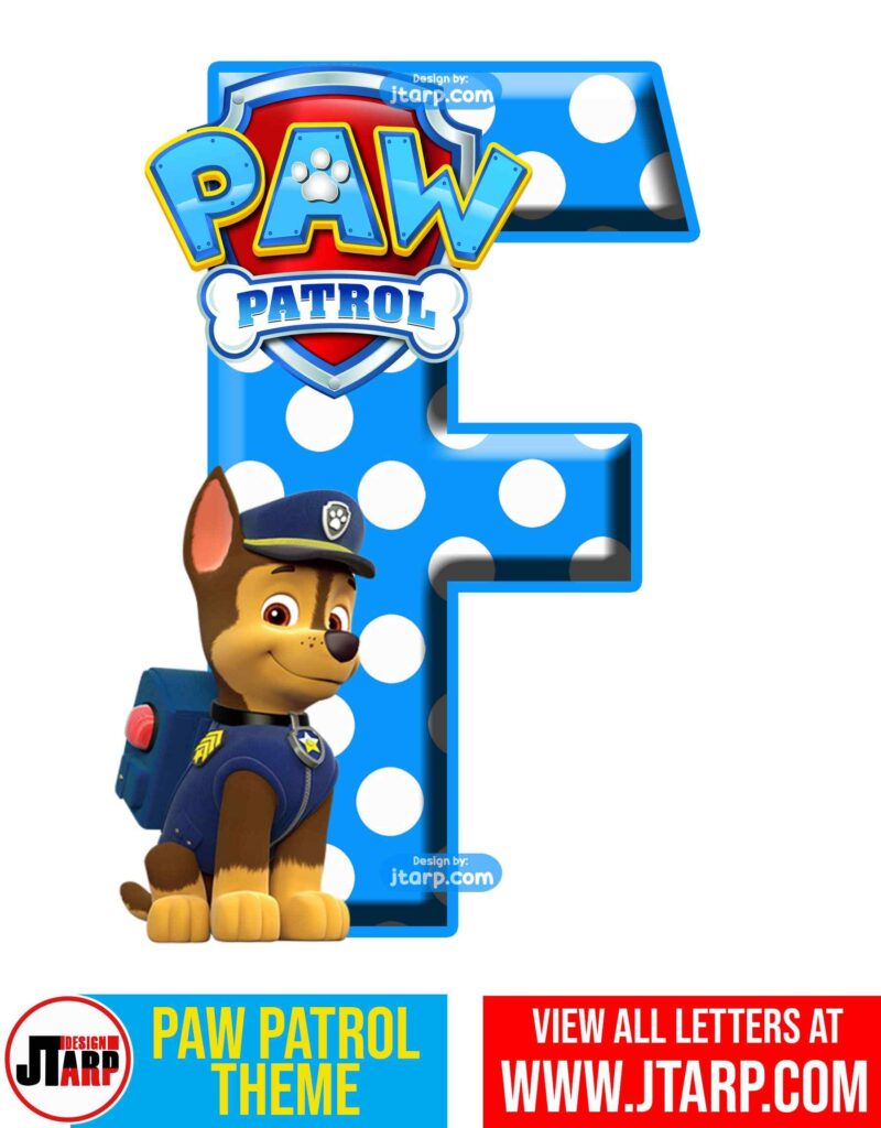 Paw Patrol Printable Letter F