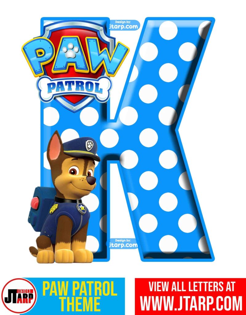 Paw Patrol Printable Letter K