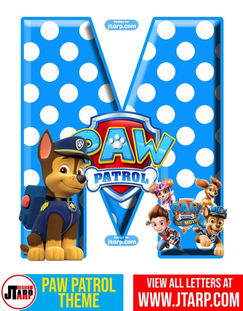 Paw Patrol Printable Letter M