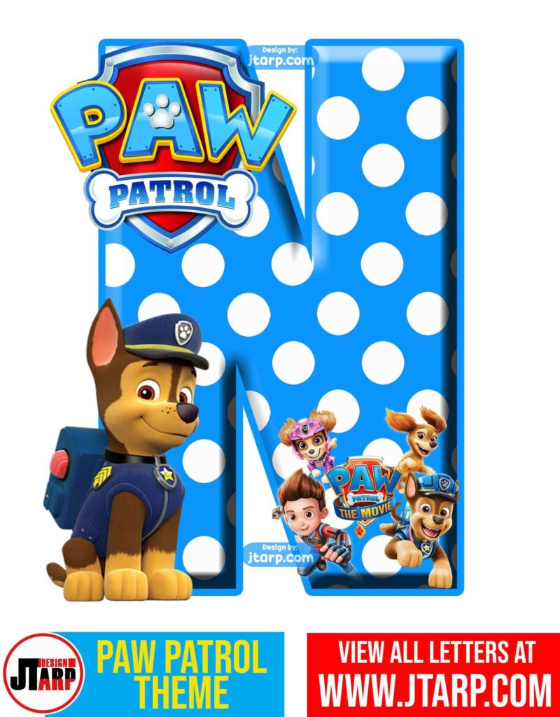 Paw Patrol Printable Letter N