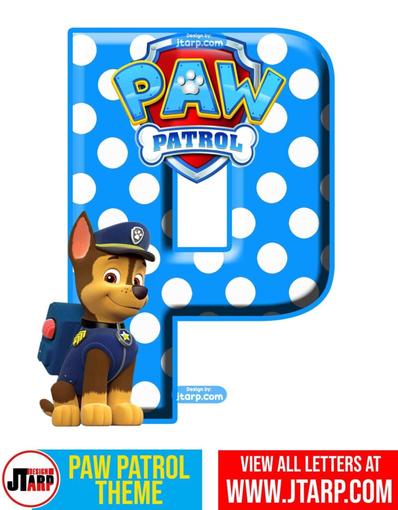 Paw Patrol Printable Letter P